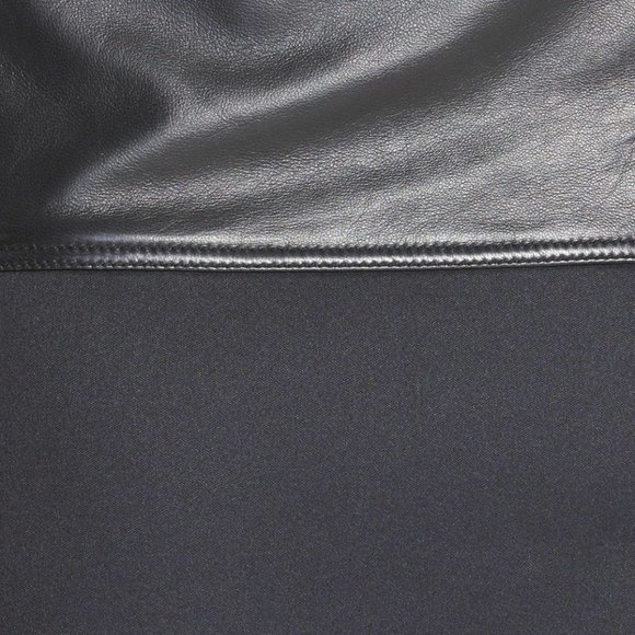 Halogen/NORDSTROM New Genuine LEATHER Wrap Scuba Moto SKIRT Sz 4 Business Black - Picture 4 of 15
